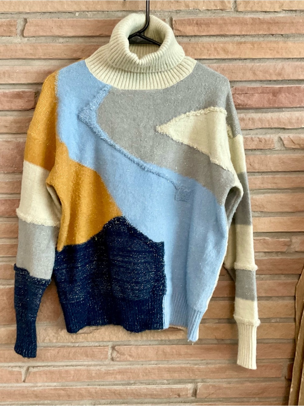 FRNCH Paris Colorblock Turtleneck Sweater M/L